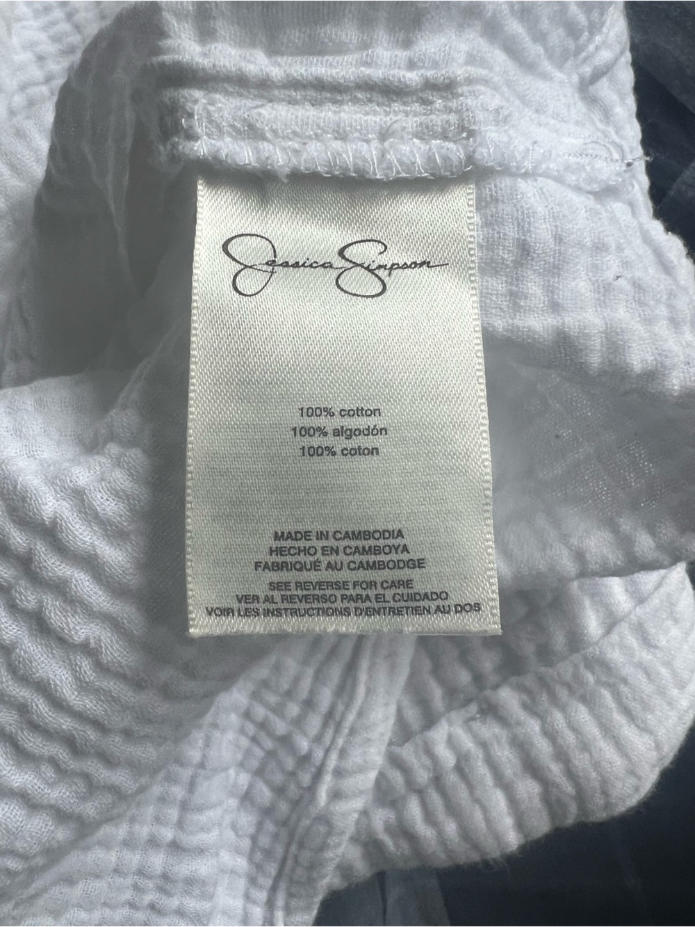 Jessica Simpson White Textured Button-Front Top - Picture 5 of 5